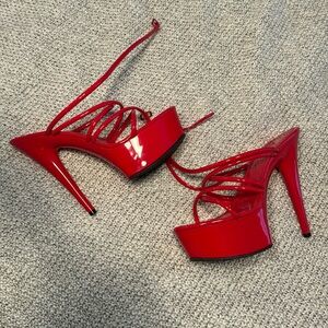Brand new red strappy heels